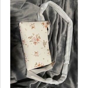 Coach top zip rose bouquet crossbody
